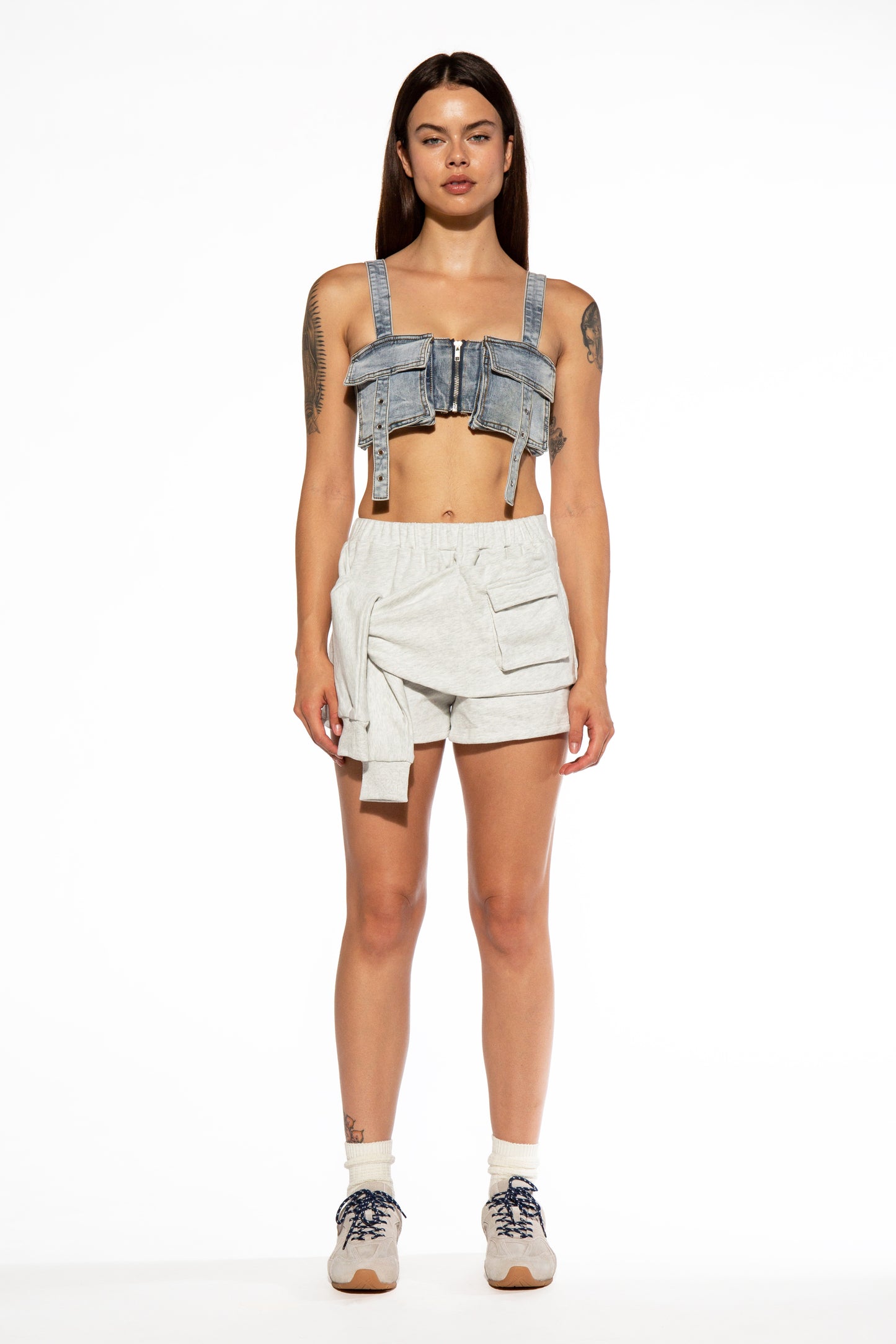 Cargo Pocket Denim Bra Top
