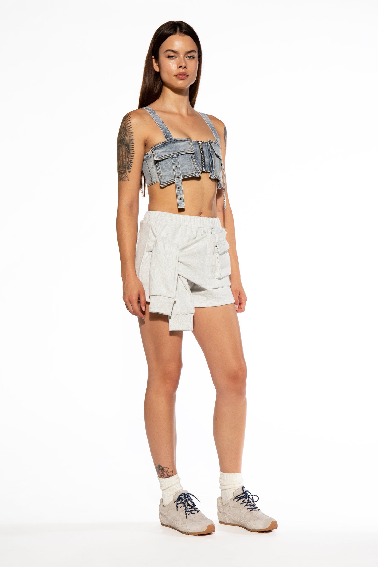 Cargo Pocket Denim Bra Top