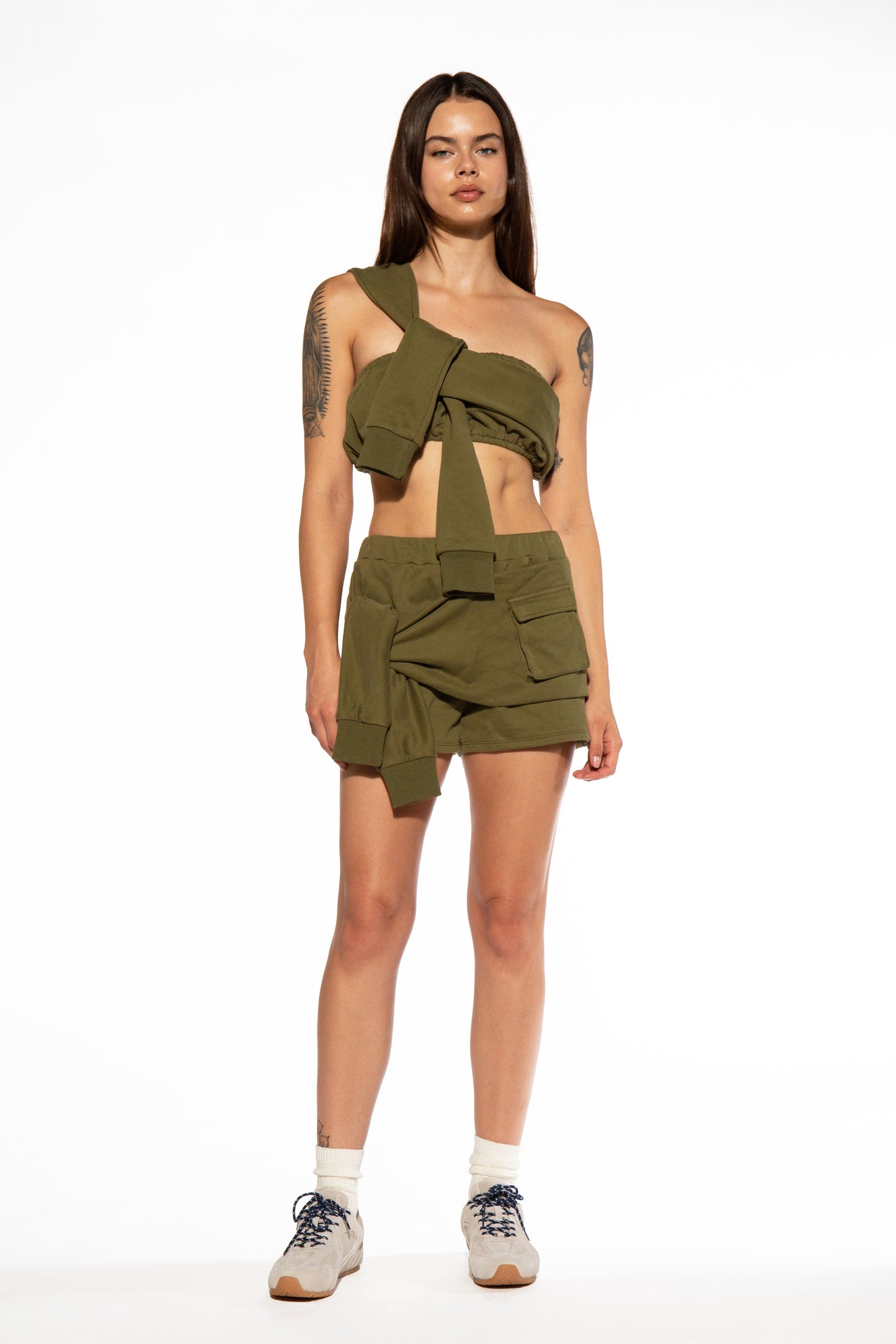 Tie Heavy Cotton Sweat Shorts
