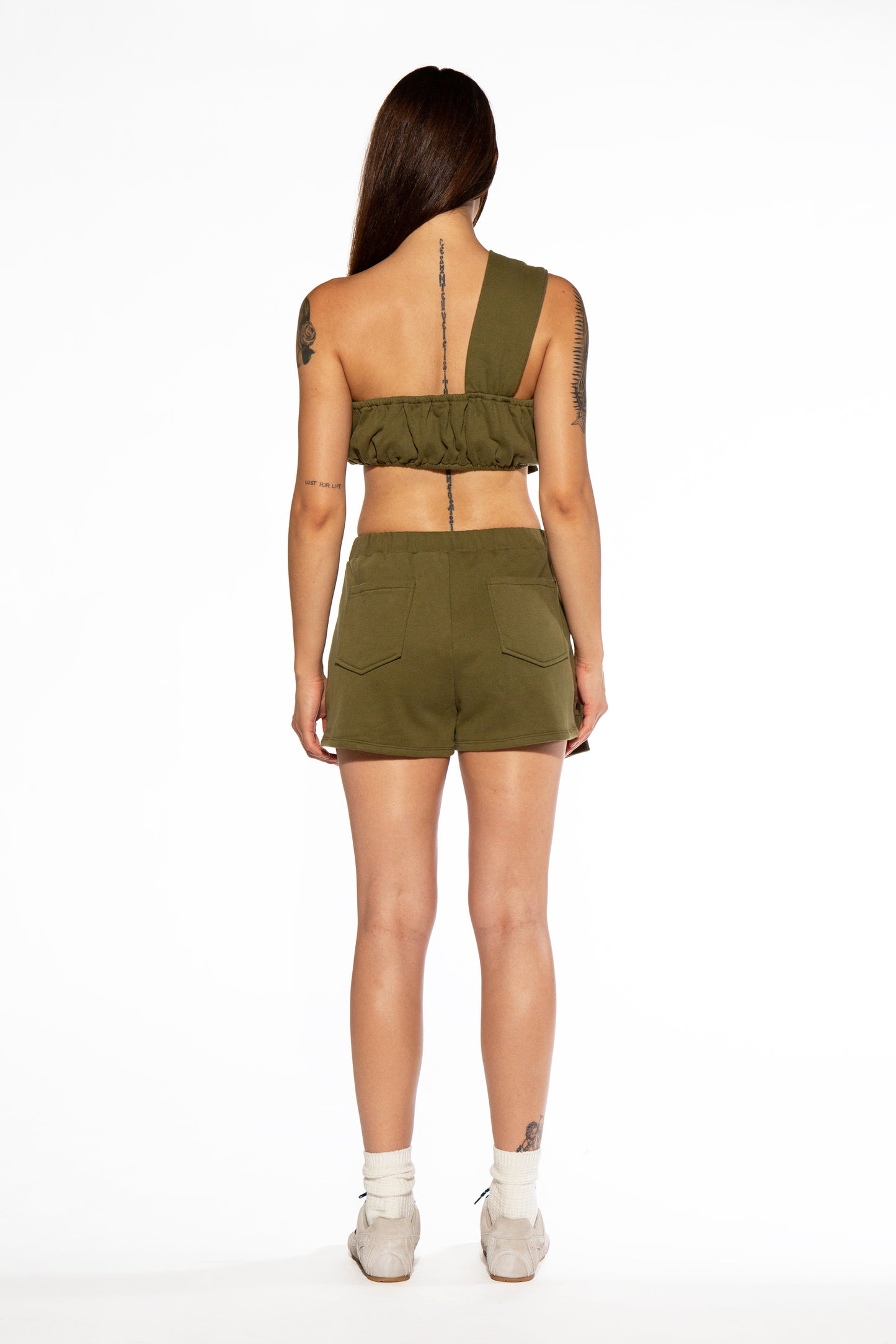 Tie Heavy Cotton Sweat Shorts