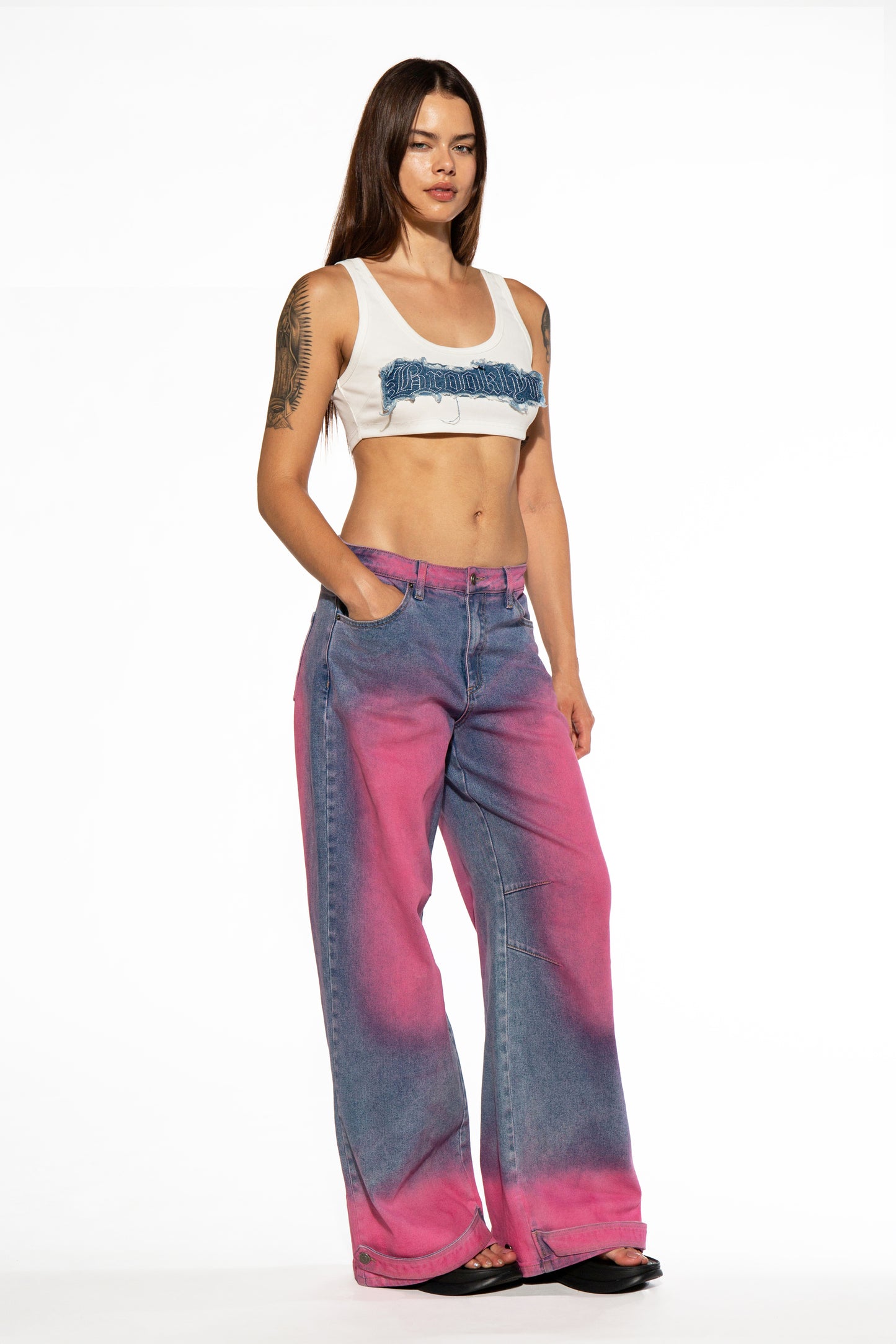 Pink Tinted Relaxed Jeans