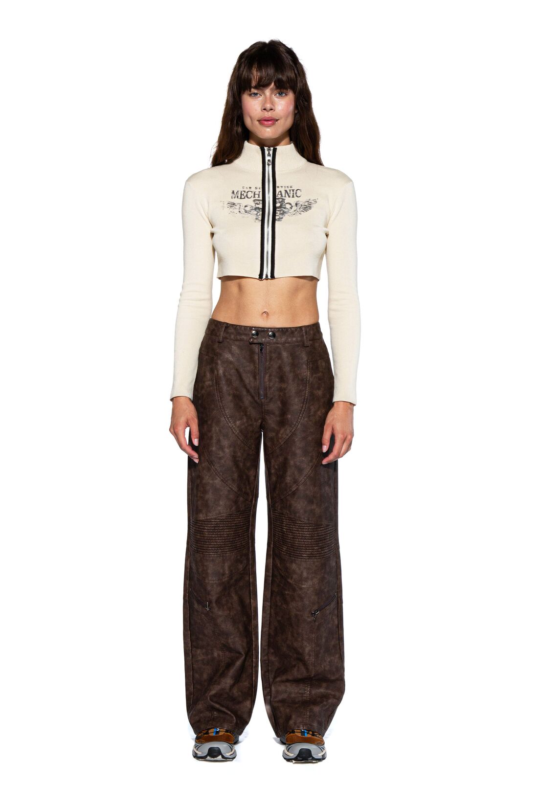 Rider Faux Leather Moto Baggy Pant