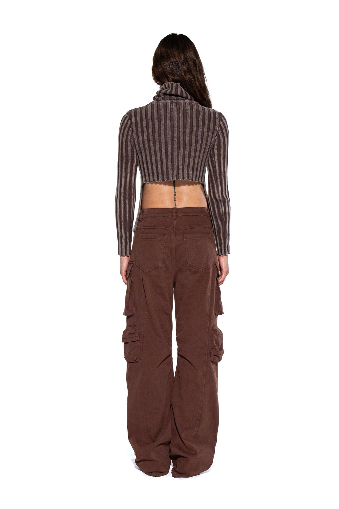 Mineral Washed Turtleneck Knit Sweater Top