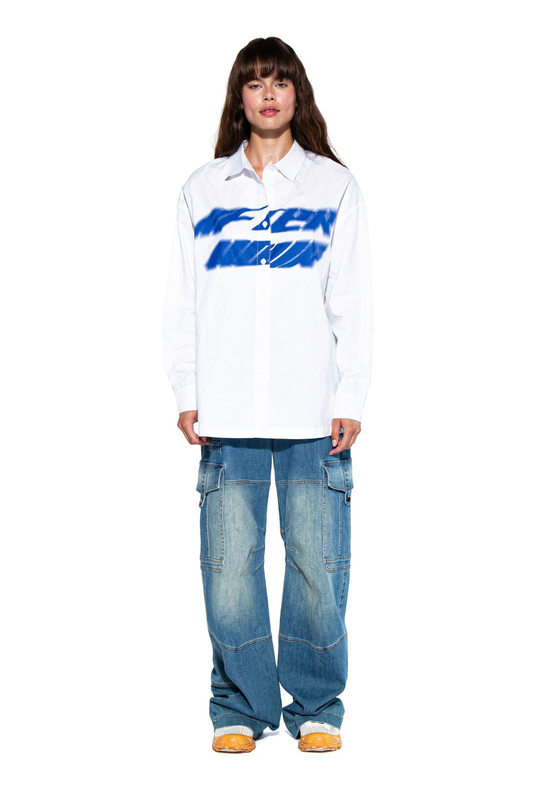 Oversized Vintage washed Contrast Stitch Jeans