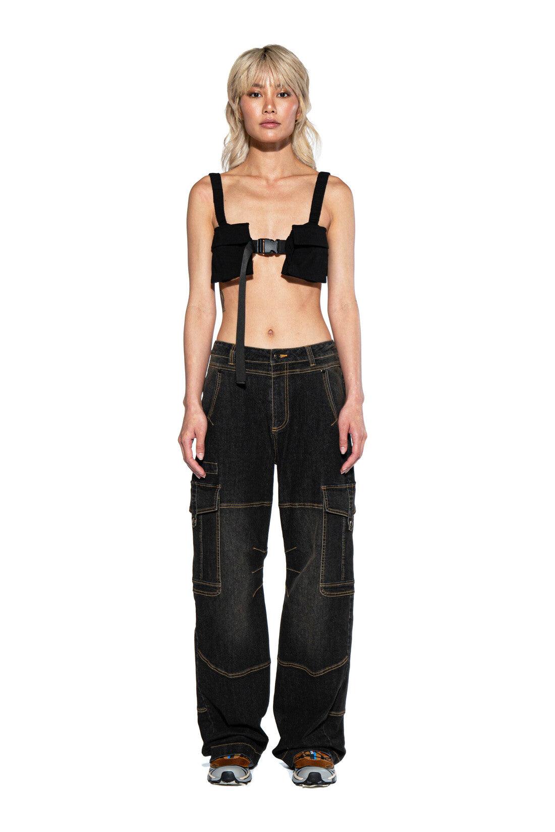 Buckle Belt Cargo Crop Top - Afterhour