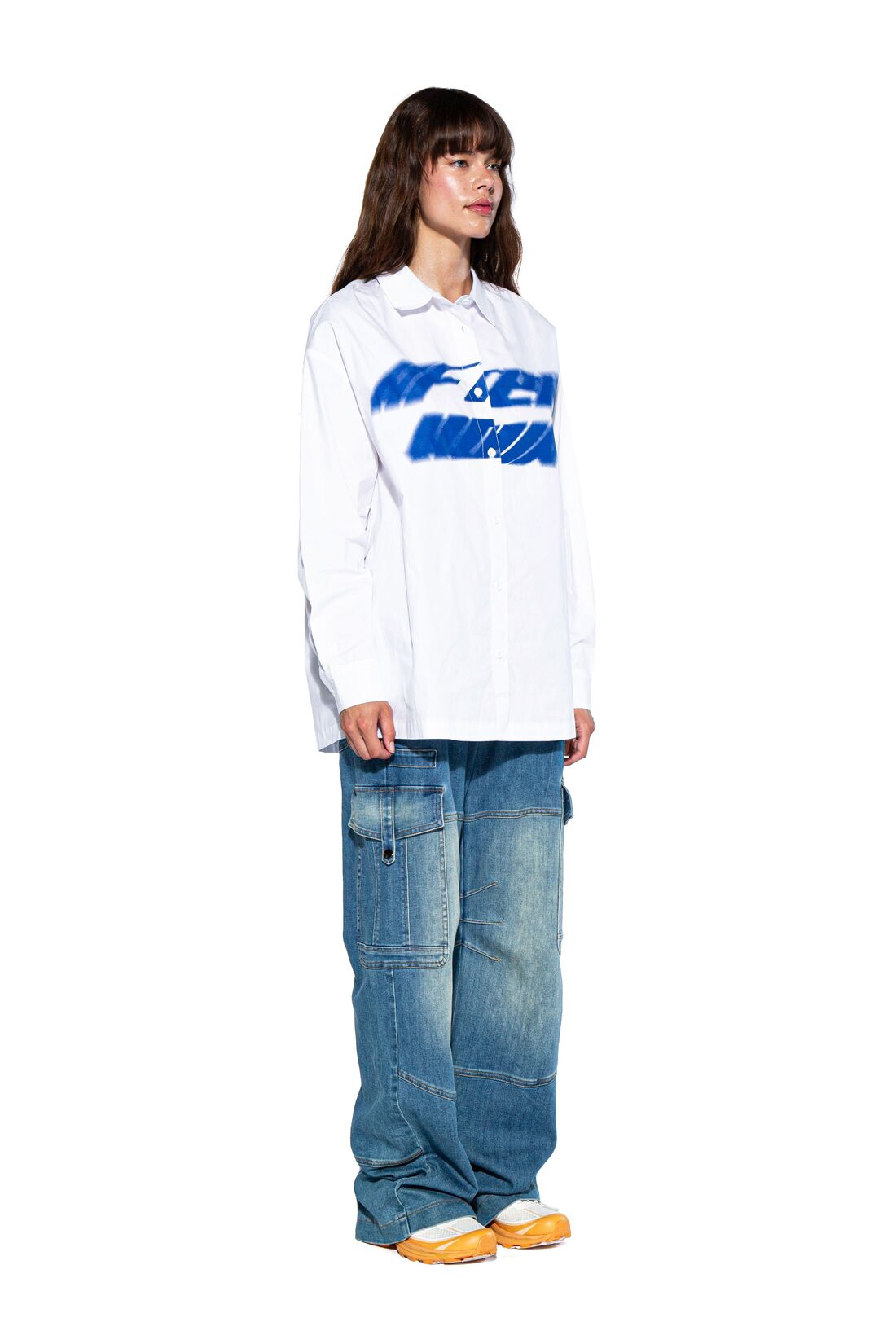 Oversized Vintage washed Contrast Stitch Jeans - Afterhour