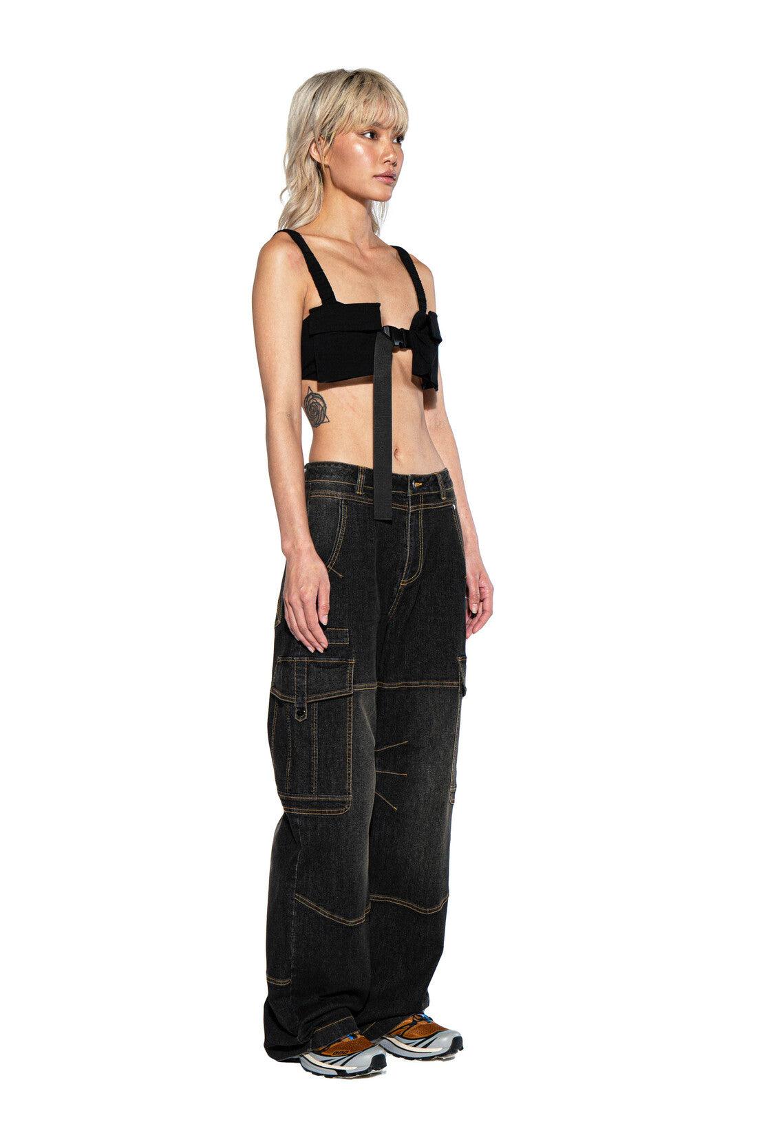 Buckle Belt Cargo Crop Top - Afterhour