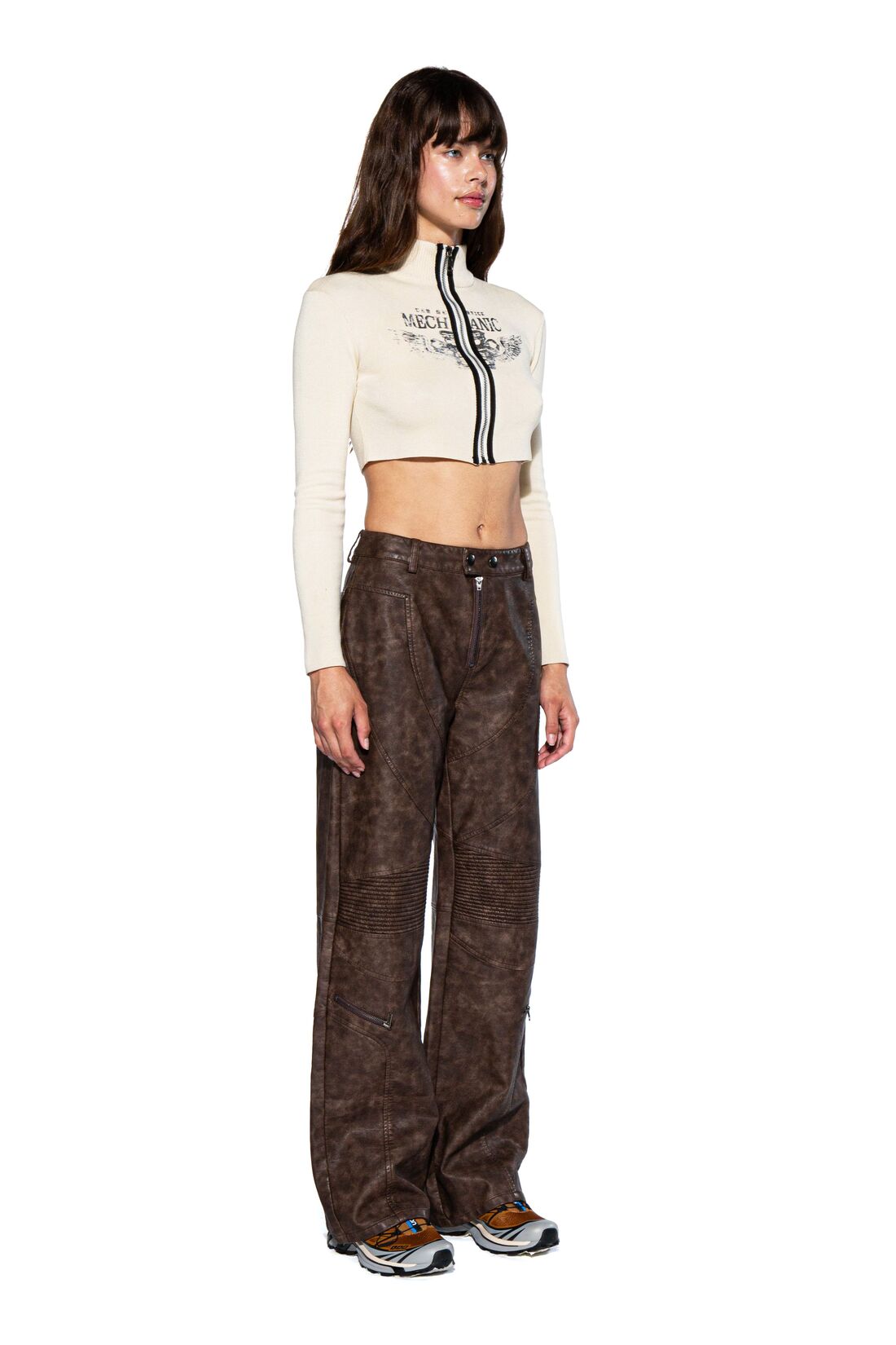 Rider Faux Leather Moto Baggy Pant