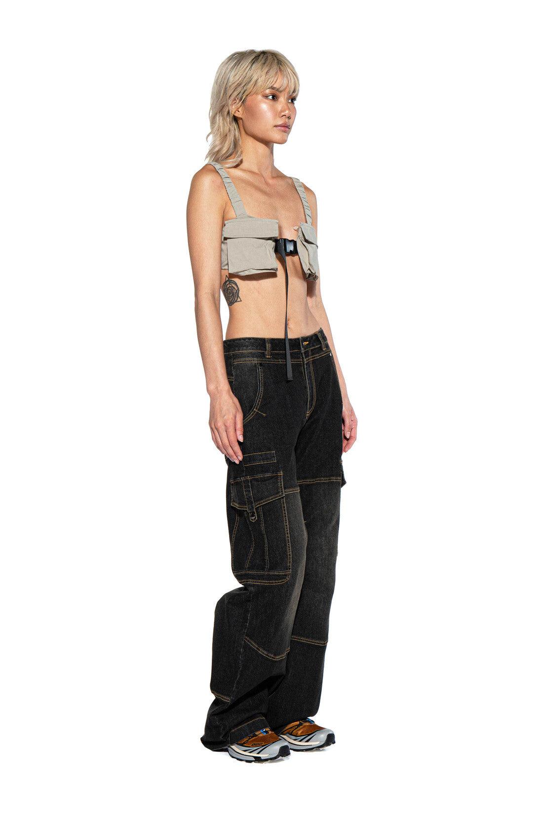 Buckle Belt Cargo Crop Top - Afterhour