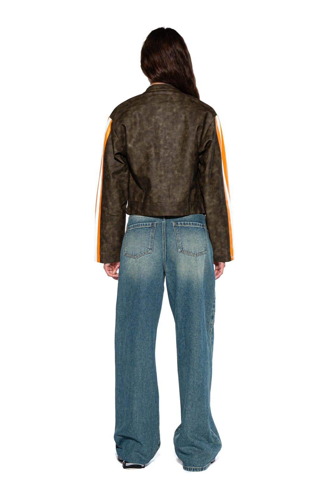 Bold Vintage Washed Faux Leather Moto Jacket