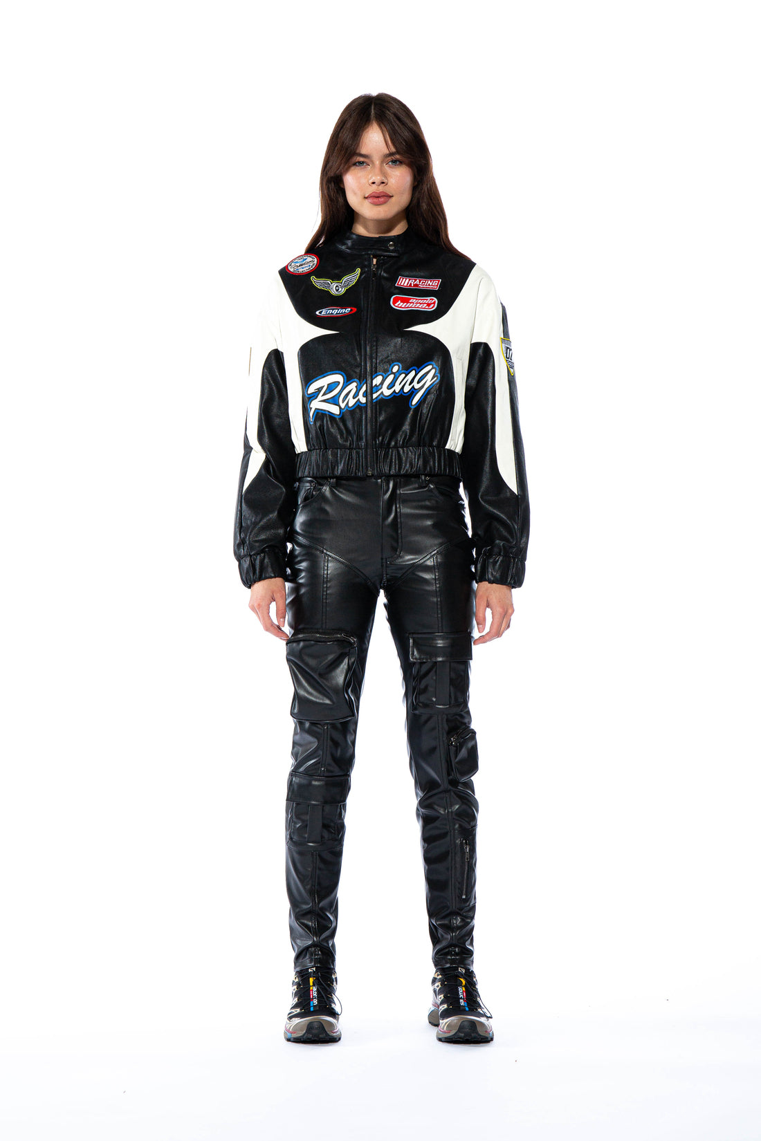 Clean Textured Faux Leather Moto Jacket