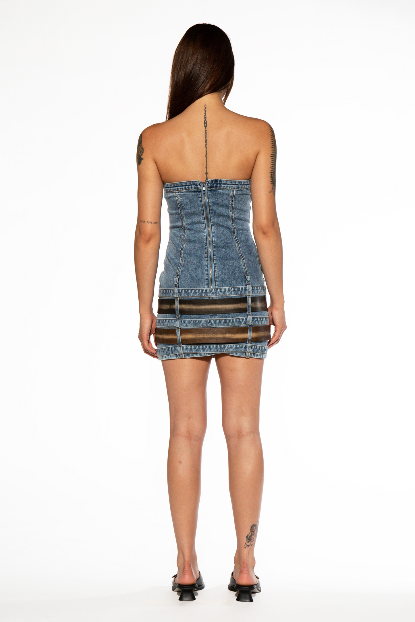 Vintage Belt Denim Mini Dress