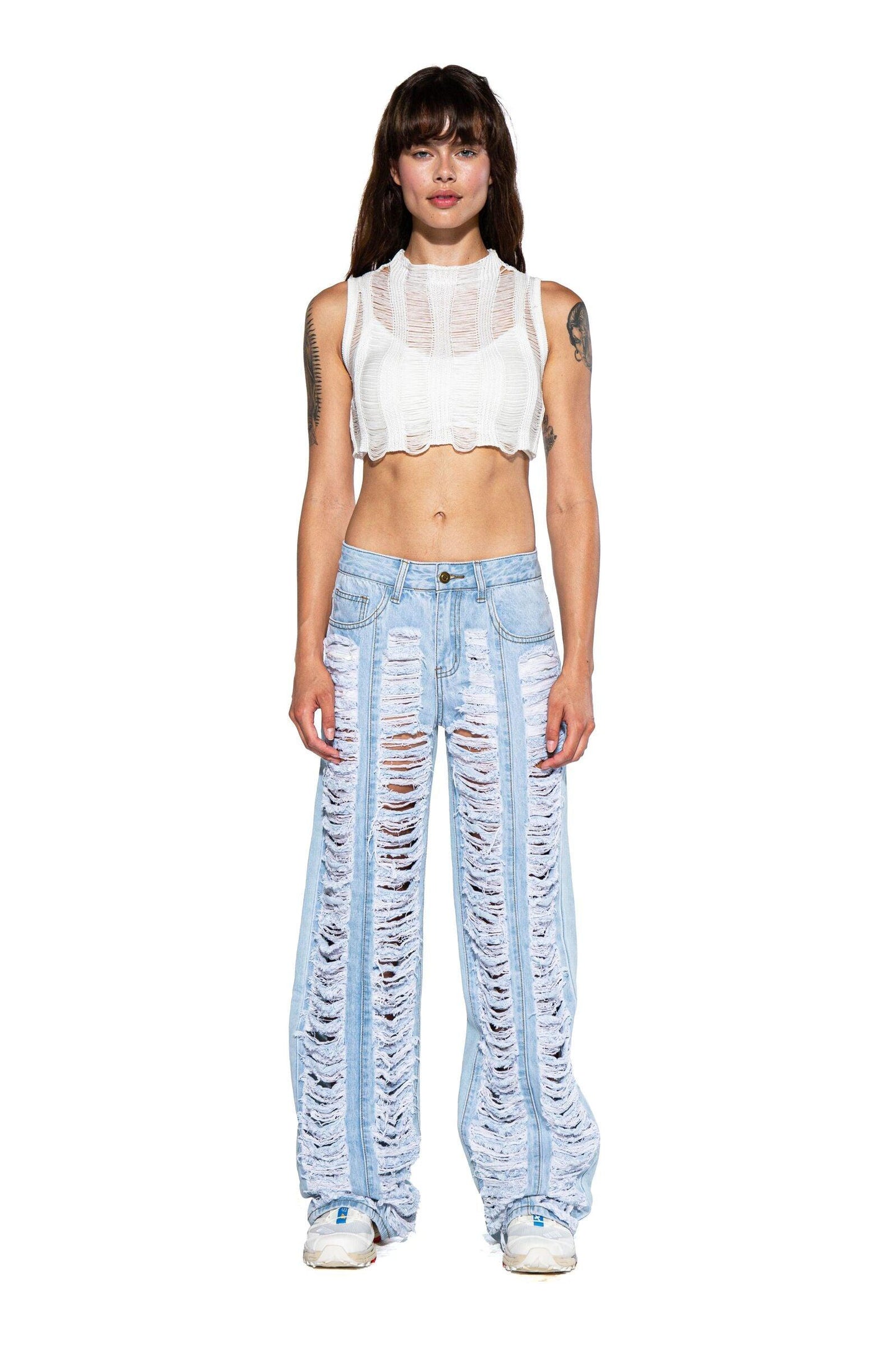 Ripped Distressed Denim Pant - Afterhour