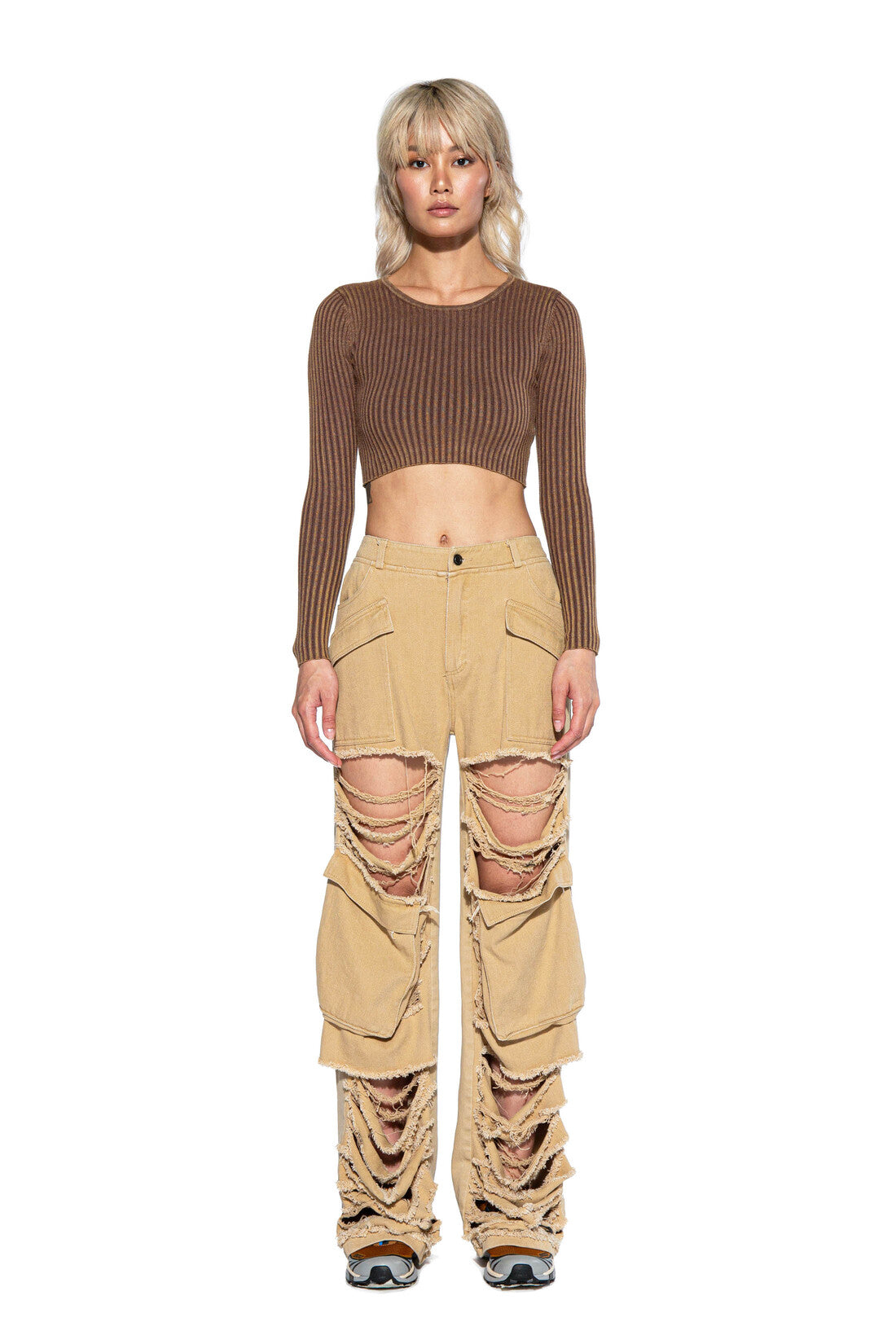 EXTREME CUT FRAYED CARGO PANTS - Afterhour