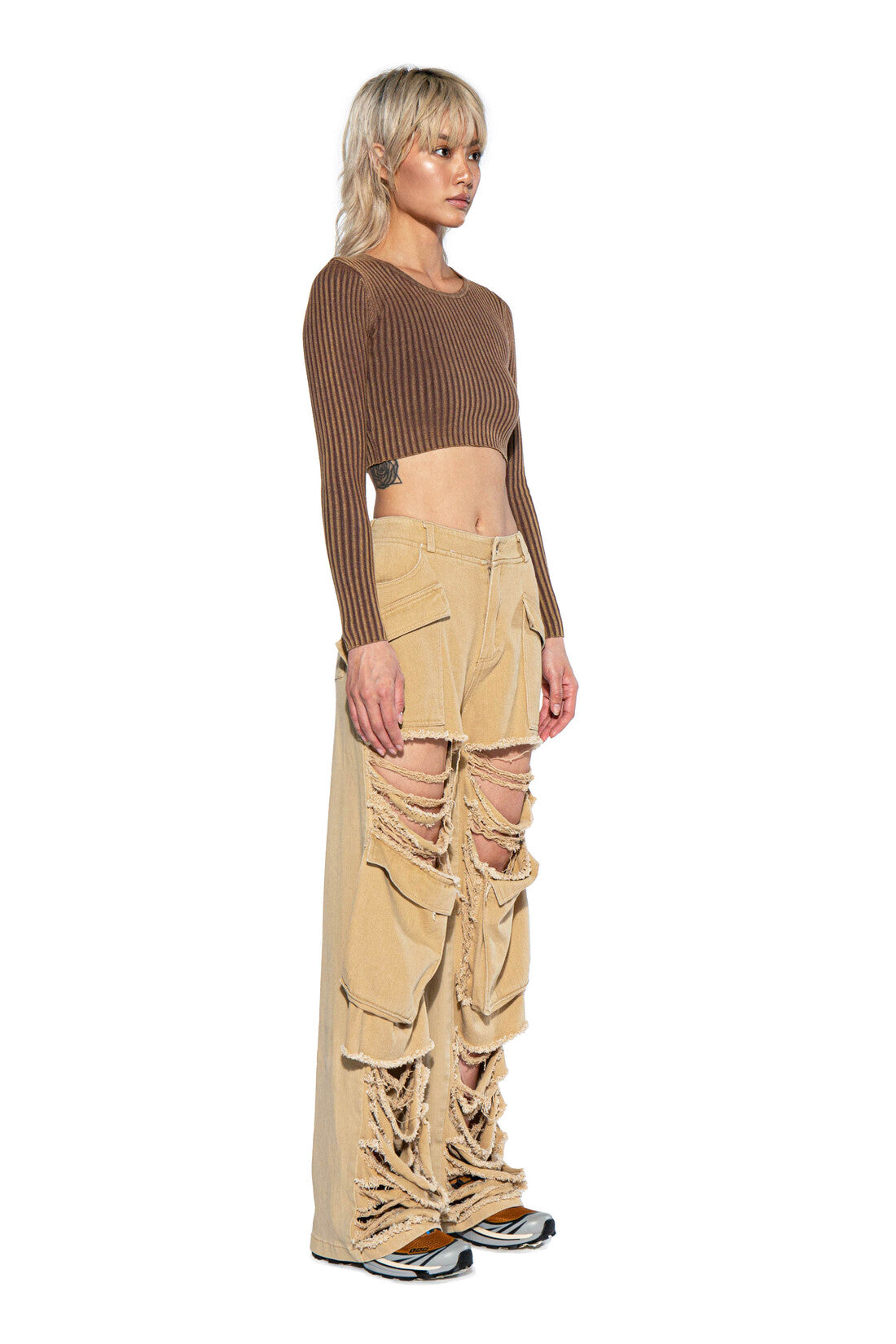 EXTREME CUT FRAYED CARGO PANTS - Afterhour