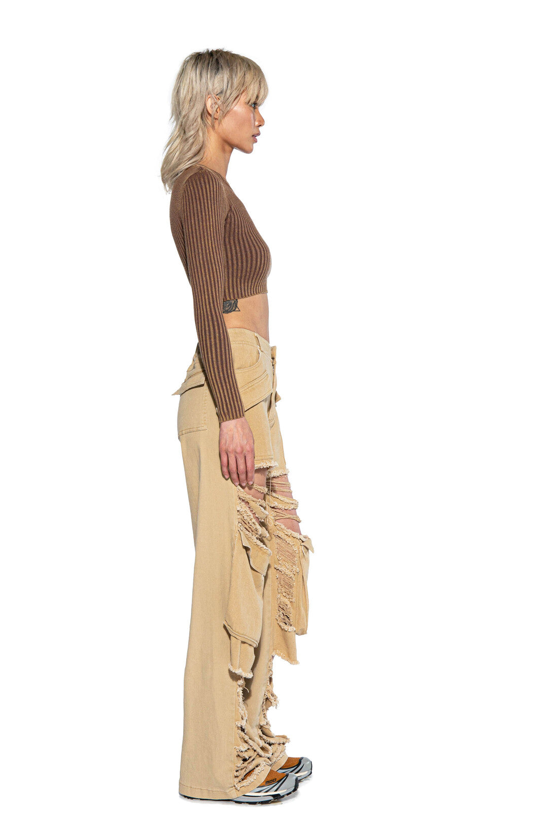 EXTREME CUT FRAYED CARGO PANTS - Afterhour