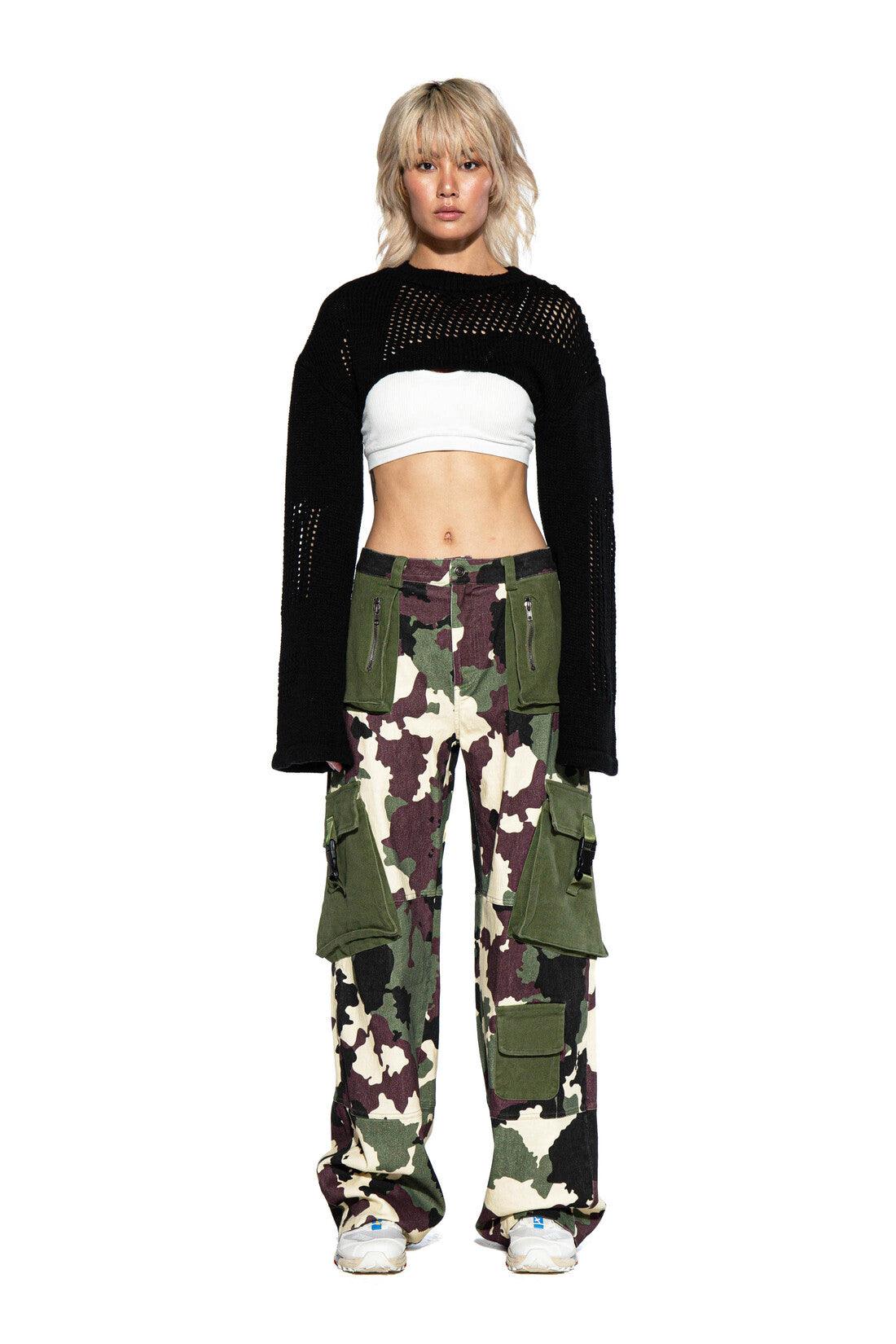 Camouflage Printed Twill Cargo Pants - Afterhour