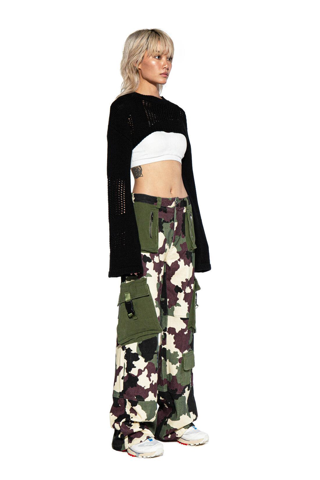 Camouflage Printed Twill Cargo Pants - Afterhour