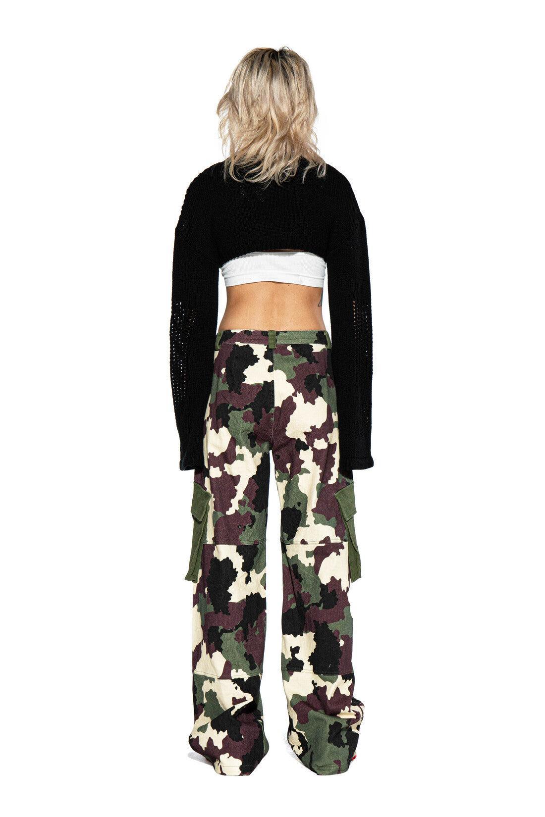 Camouflage Printed Twill Cargo Pants - Afterhour