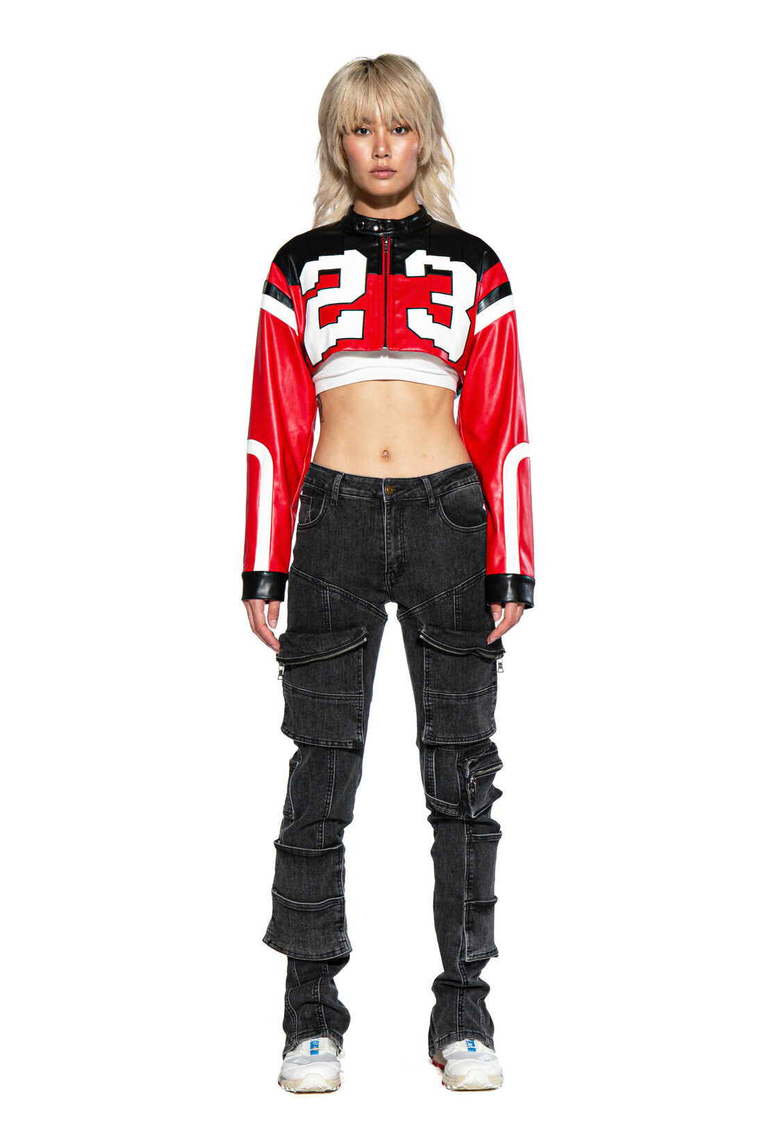 23 RIDERS FAUX LEATHER MOTO JACKET