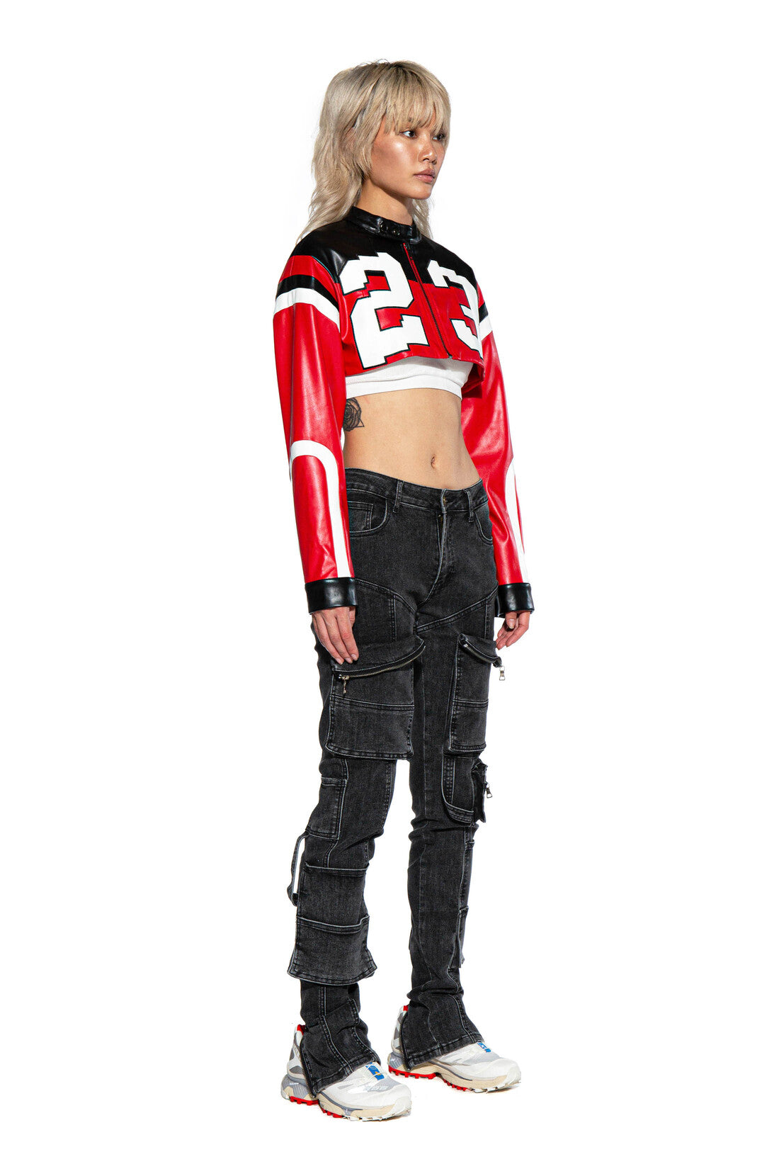 23 RIDERS FAUX LEATHER MOTO JACKET