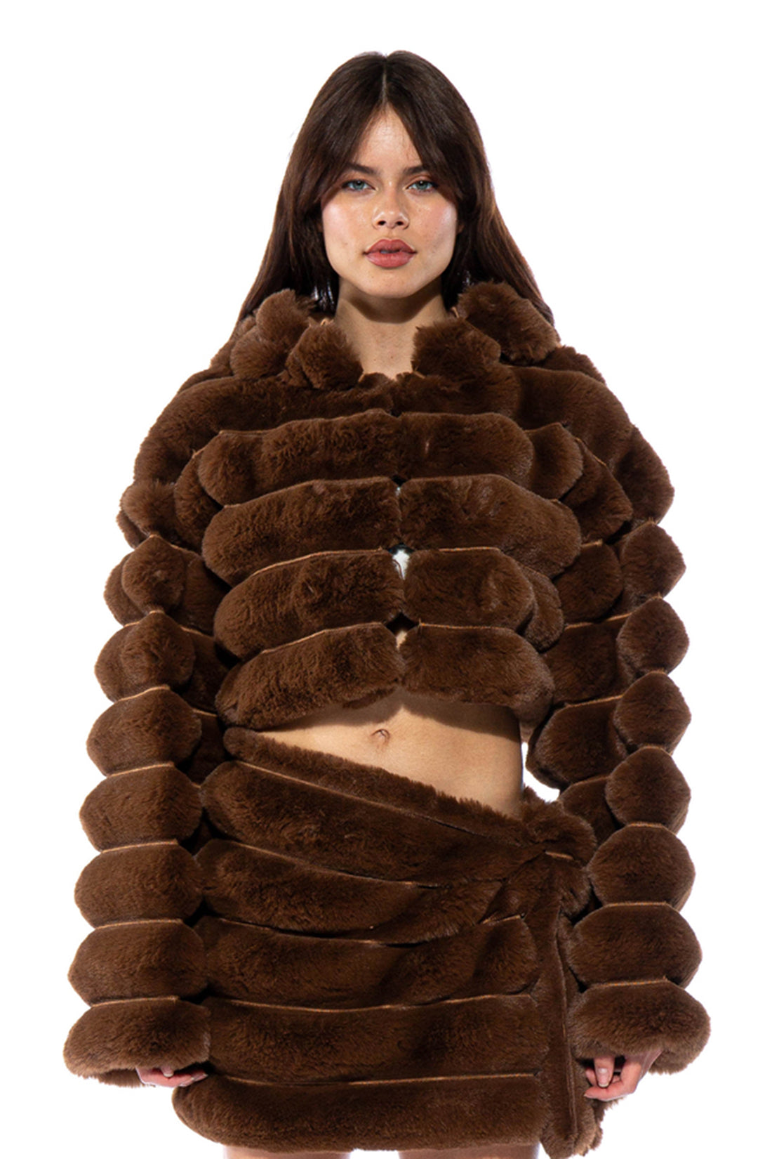 Space Bunny Faux Fur Hoodie Jacket