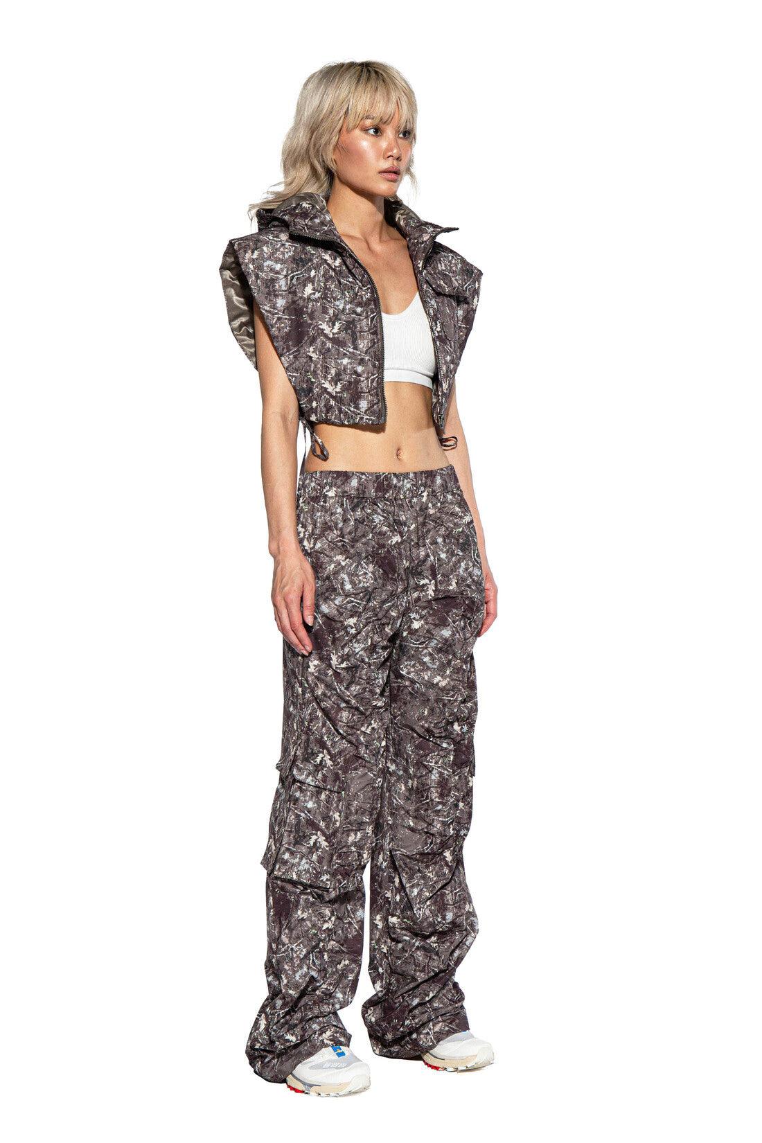 Camoflauge Print Side Open Vest Jacket - Afterhour