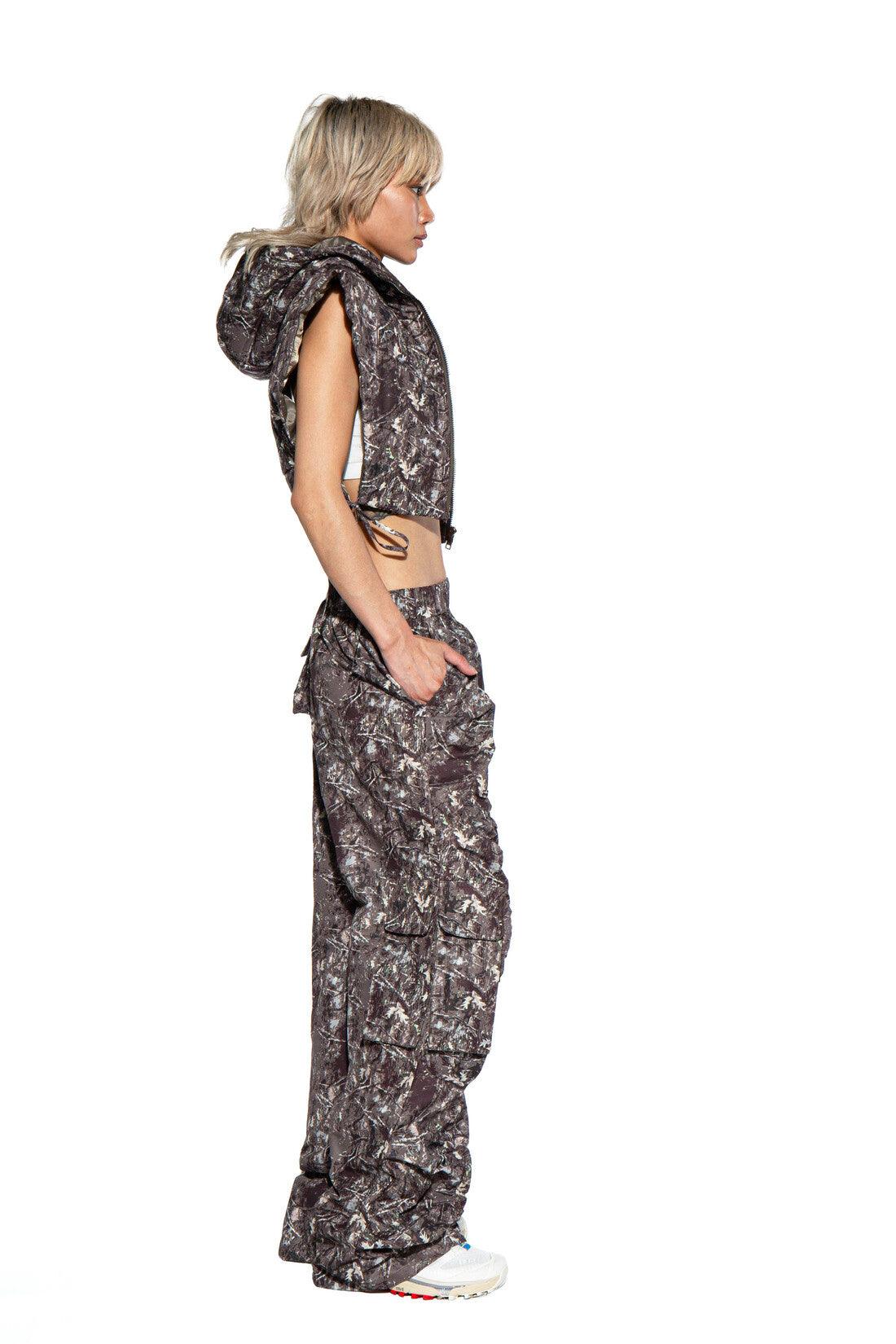 Camoflauge Print Side Open Vest Jacket - Afterhour