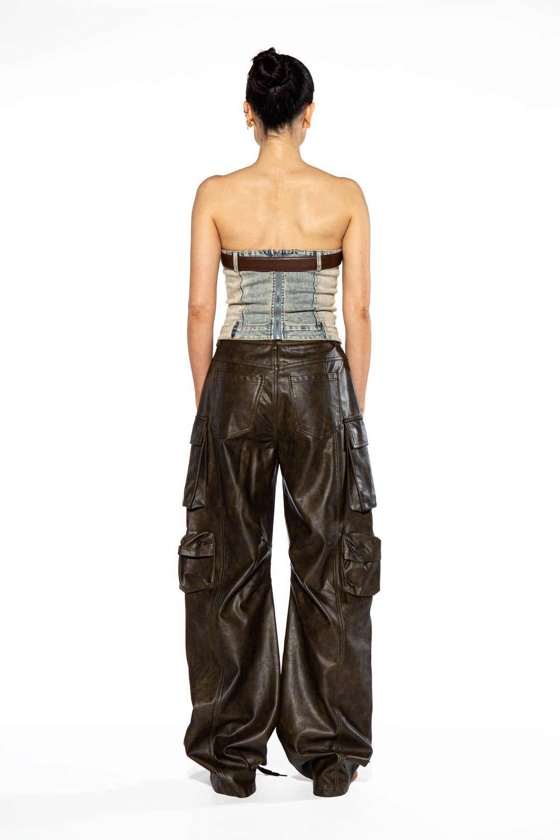 Vintage Washed Belted Denim Top
