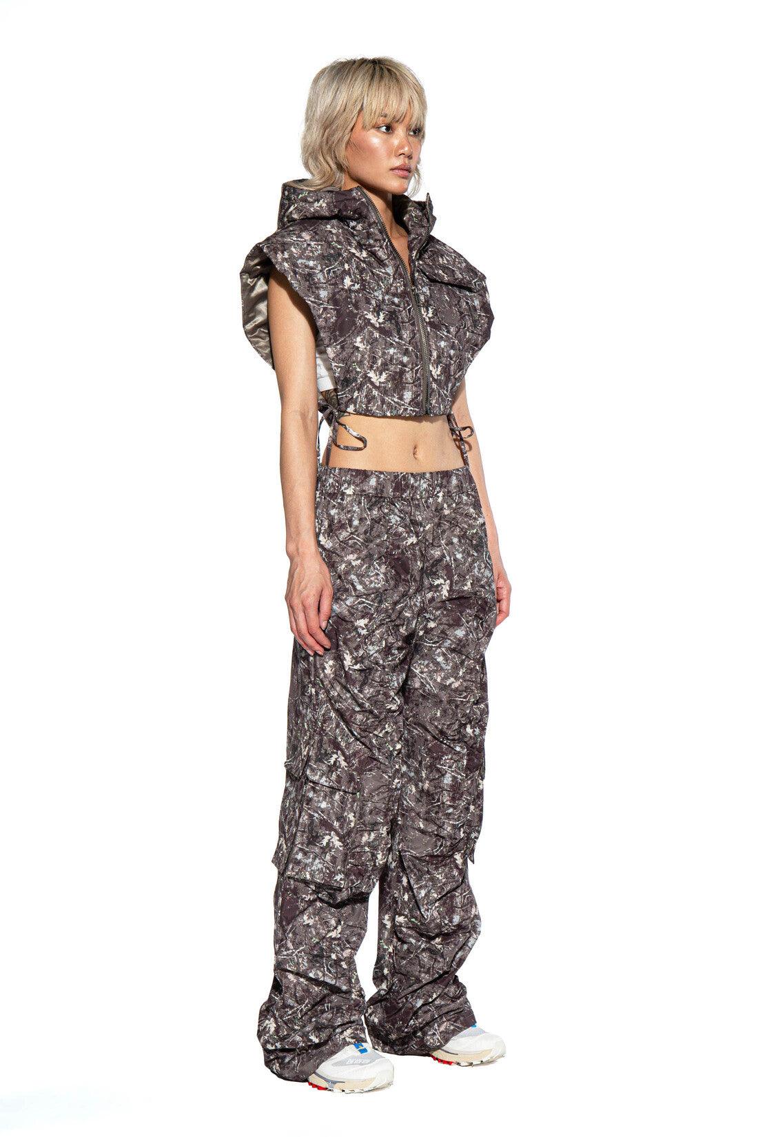 Camoflauge Print Side Open Vest Jacket - Afterhour