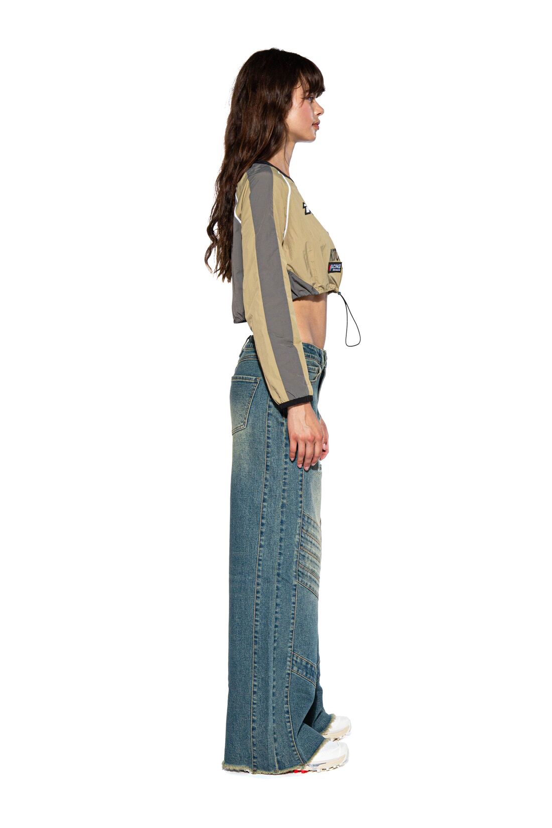 'RACING' SPORT JERSEY CROP TOP