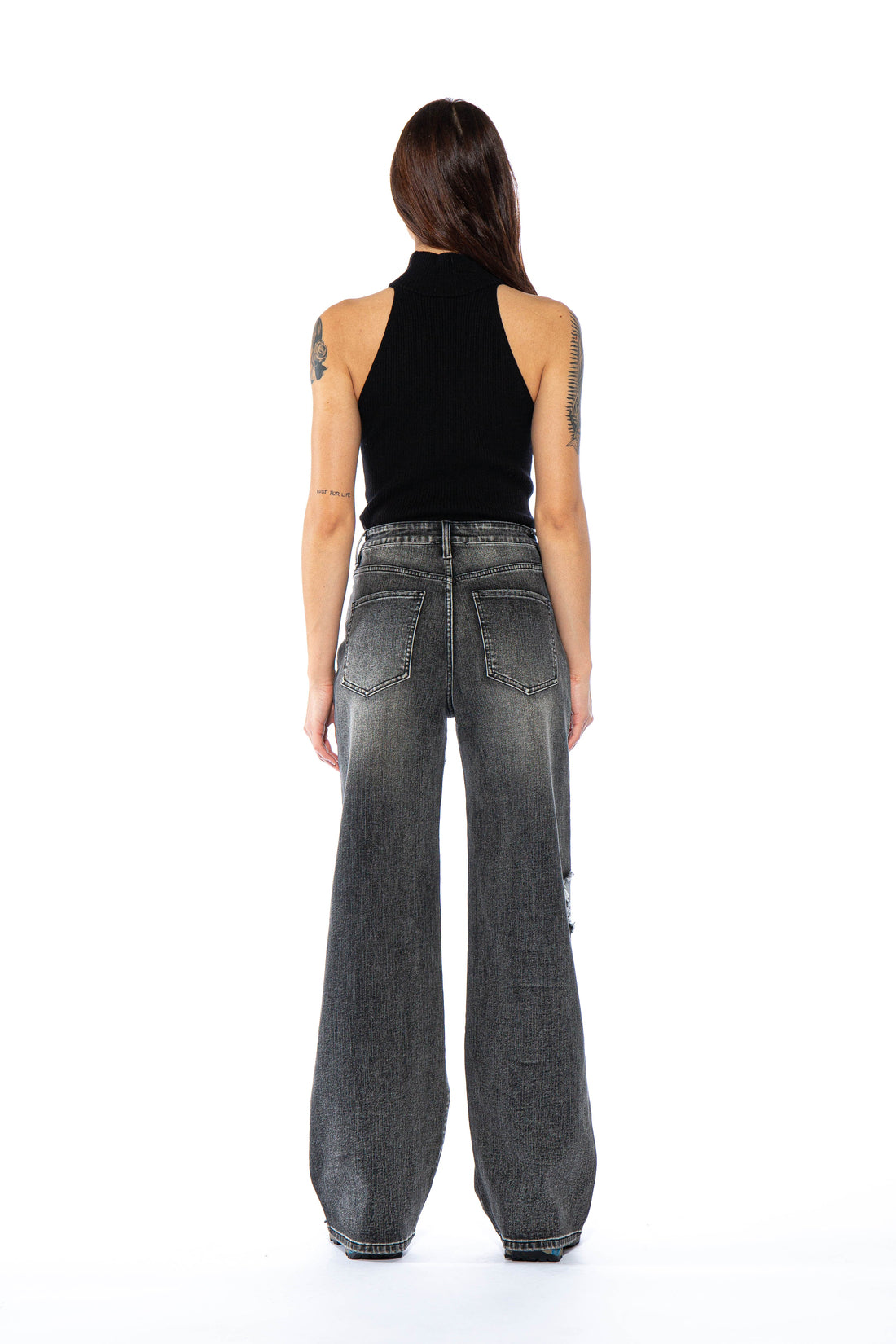 Cross Patch Straight Leg Jean