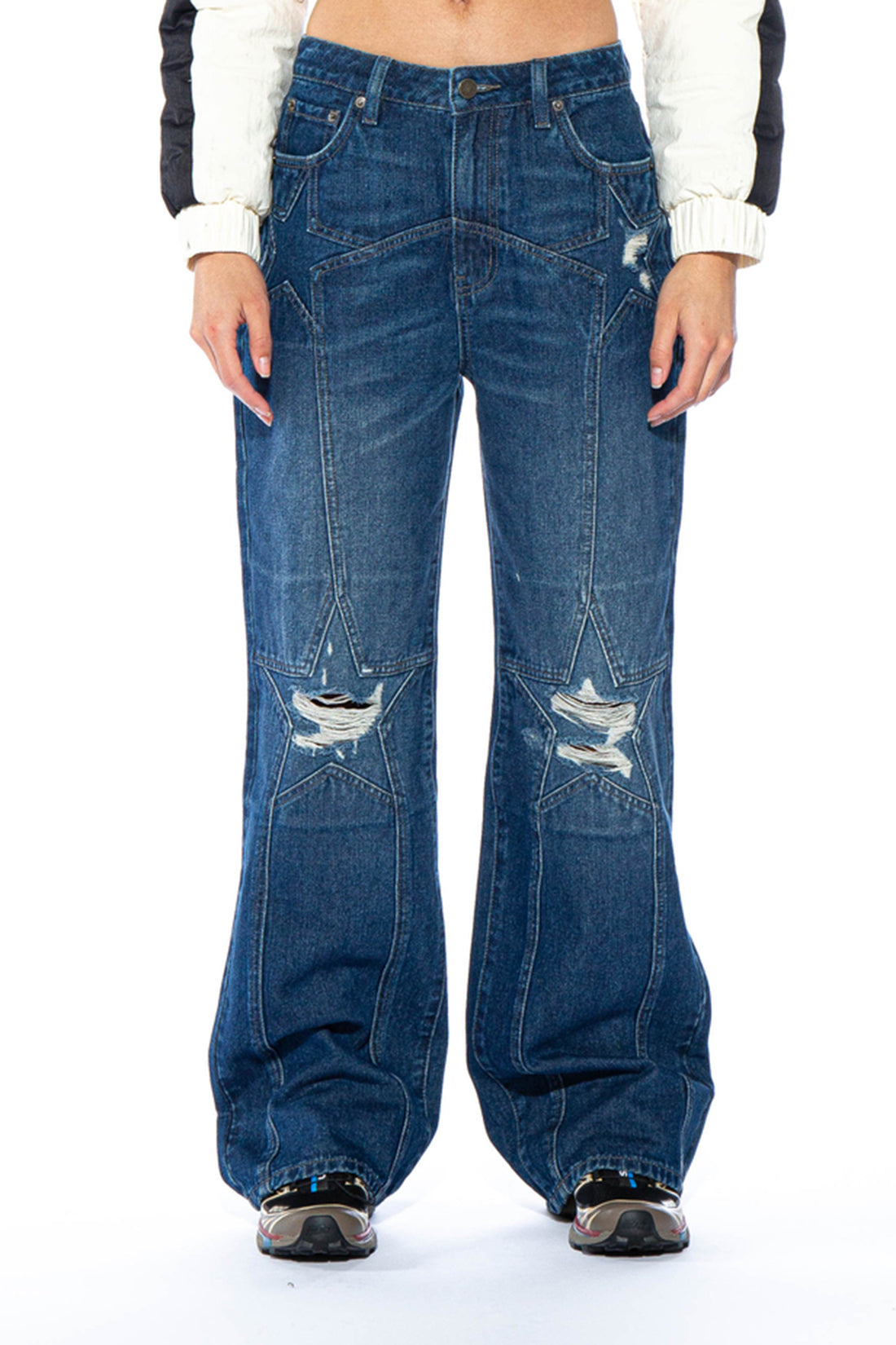 Star Distressed Baggy Jean