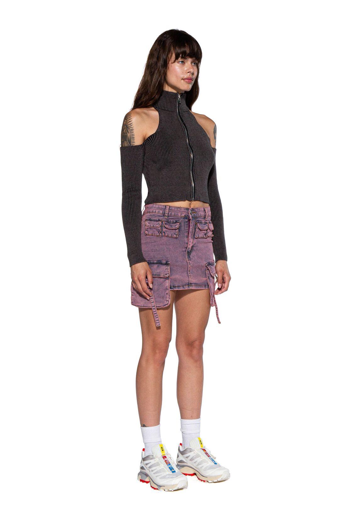 Acid Wash Mini Cargo Skirt - Afterhour