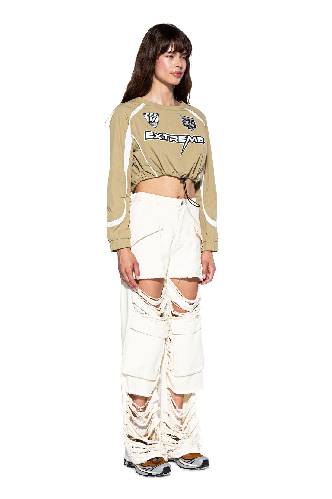 EXTREME CUT FRAYED CARGO PANTS - Afterhour