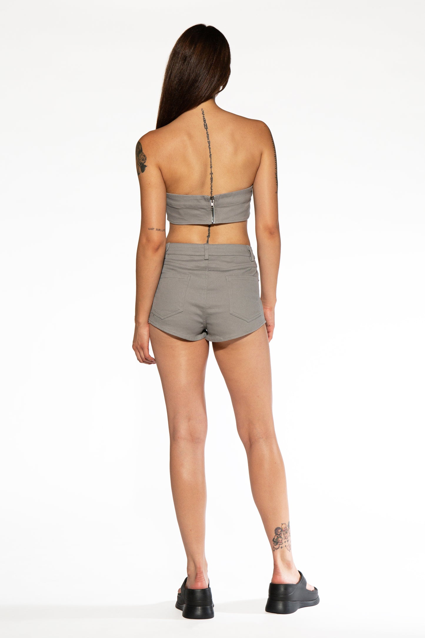 Cross Pendant Tube Top and Shorts Set