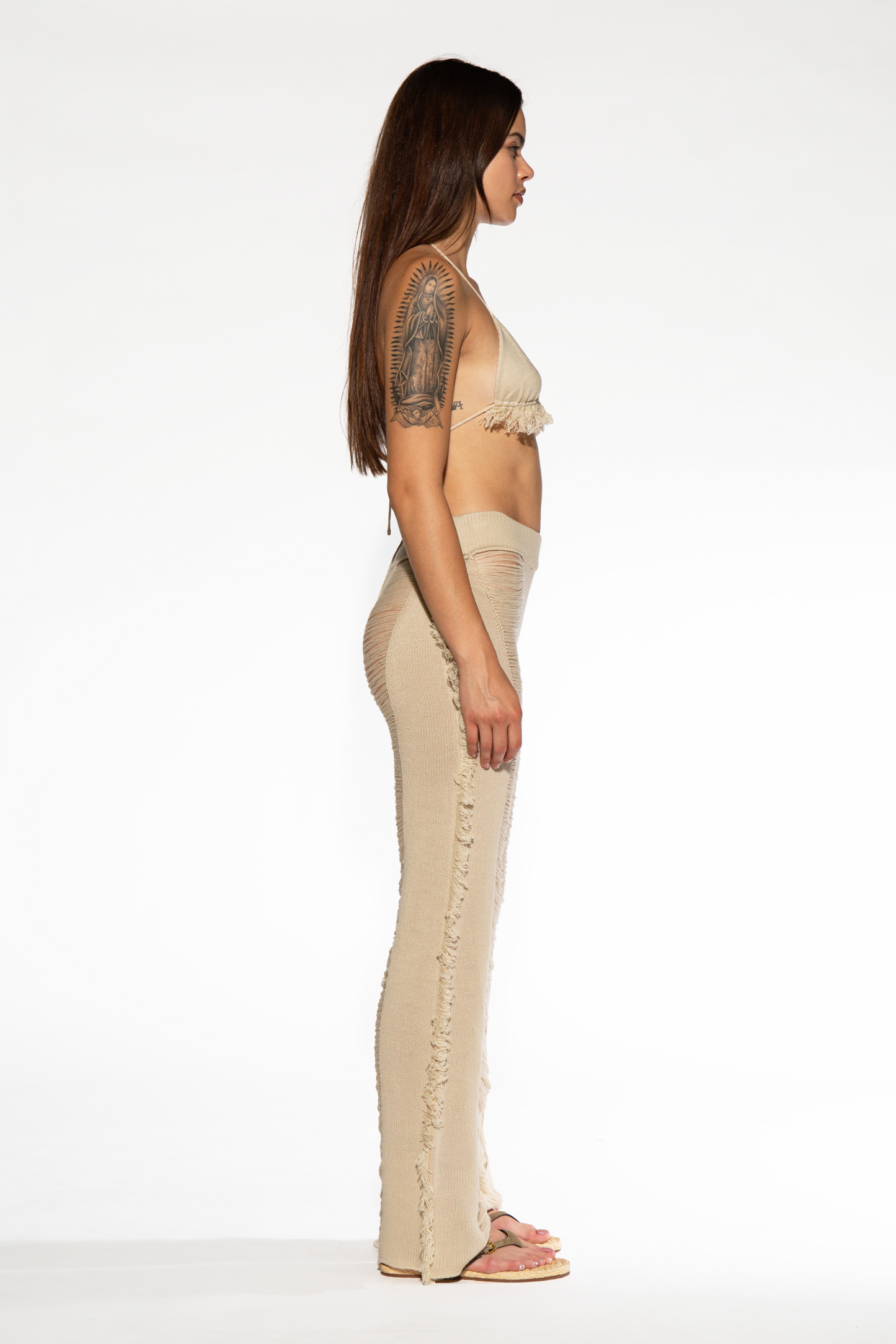 Bikini Top and Ladder Knit Pant Set
