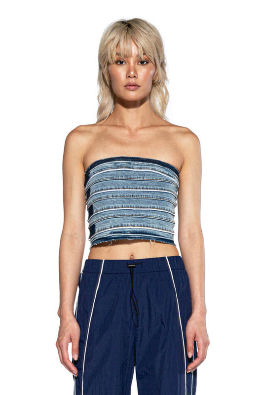 Washed Denim Tube Top