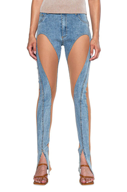 SKIN LIKE CUT OUT SKINNY JEANS