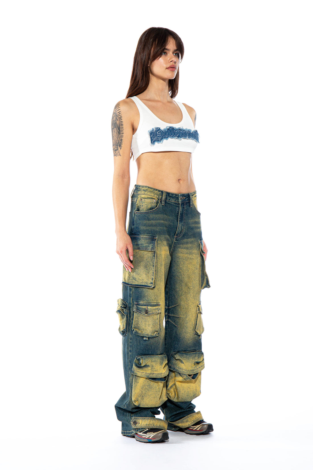Color Tinted Cargo Baggy Jeans