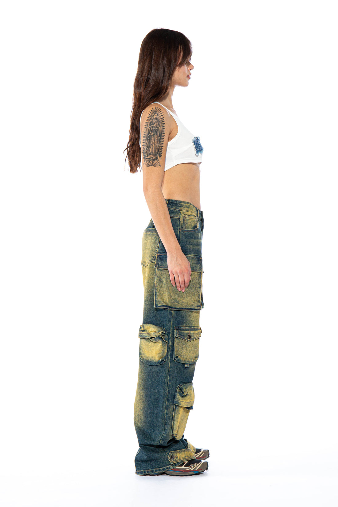 Color Tinted Cargo Baggy Jeans