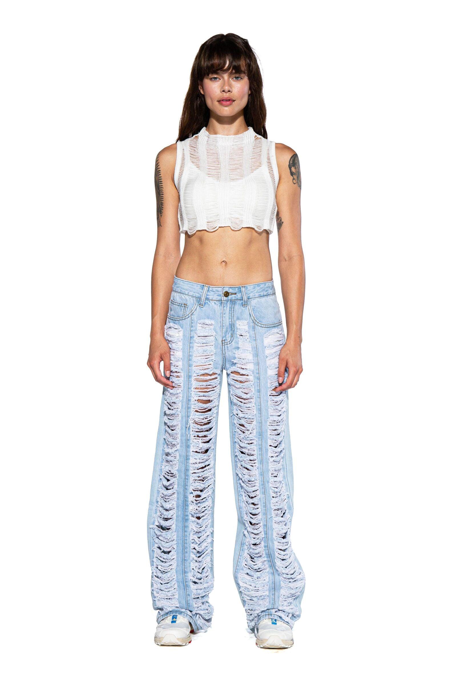 Ripped Distressed Denim Pant - Afterhour