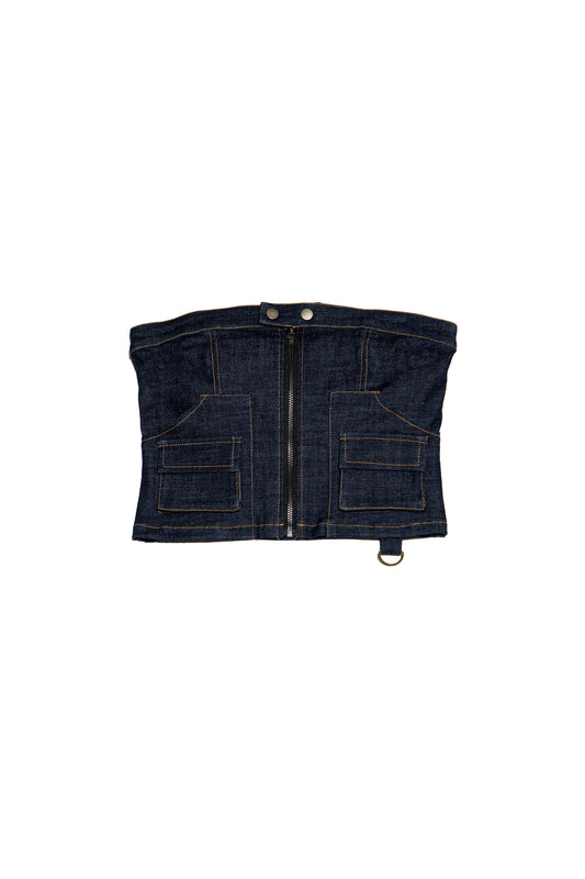 Dark Washed Denim Corset