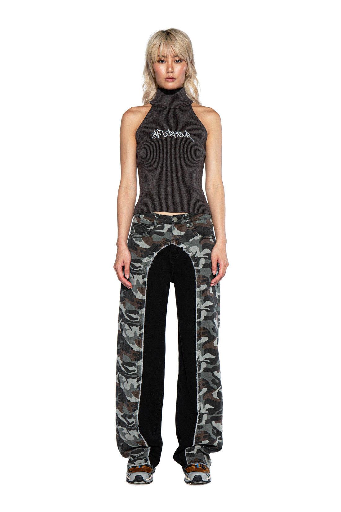 Camo Print Color Block Pant - Afterhour