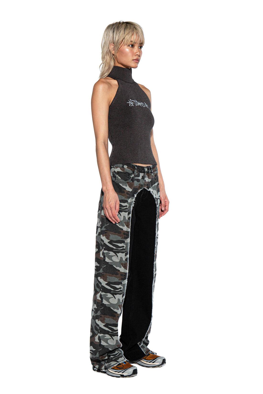 Camo Print Color Block Pant - Afterhour