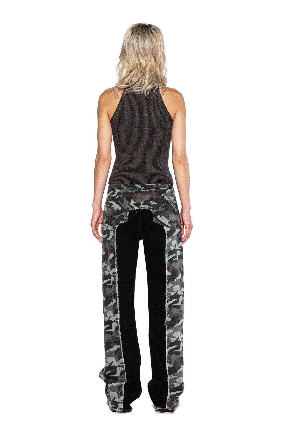 Camo Print Color Block Pant - Afterhour