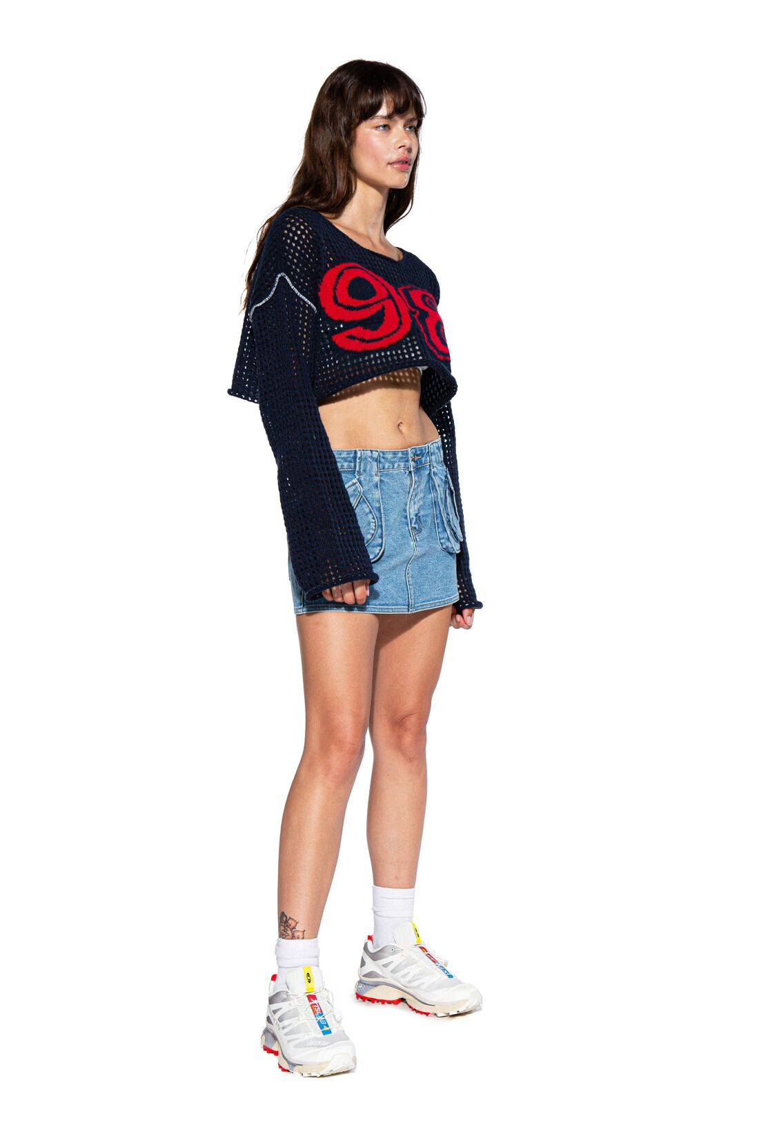 VARSITY CROCHET KNIT CROP TOP - Afterhour