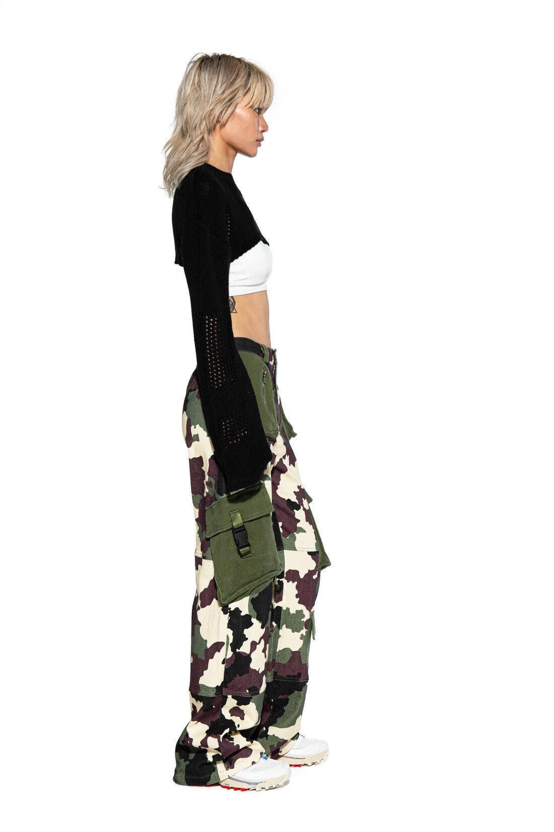 Camouflage Printed Twill Cargo Pants - Afterhour