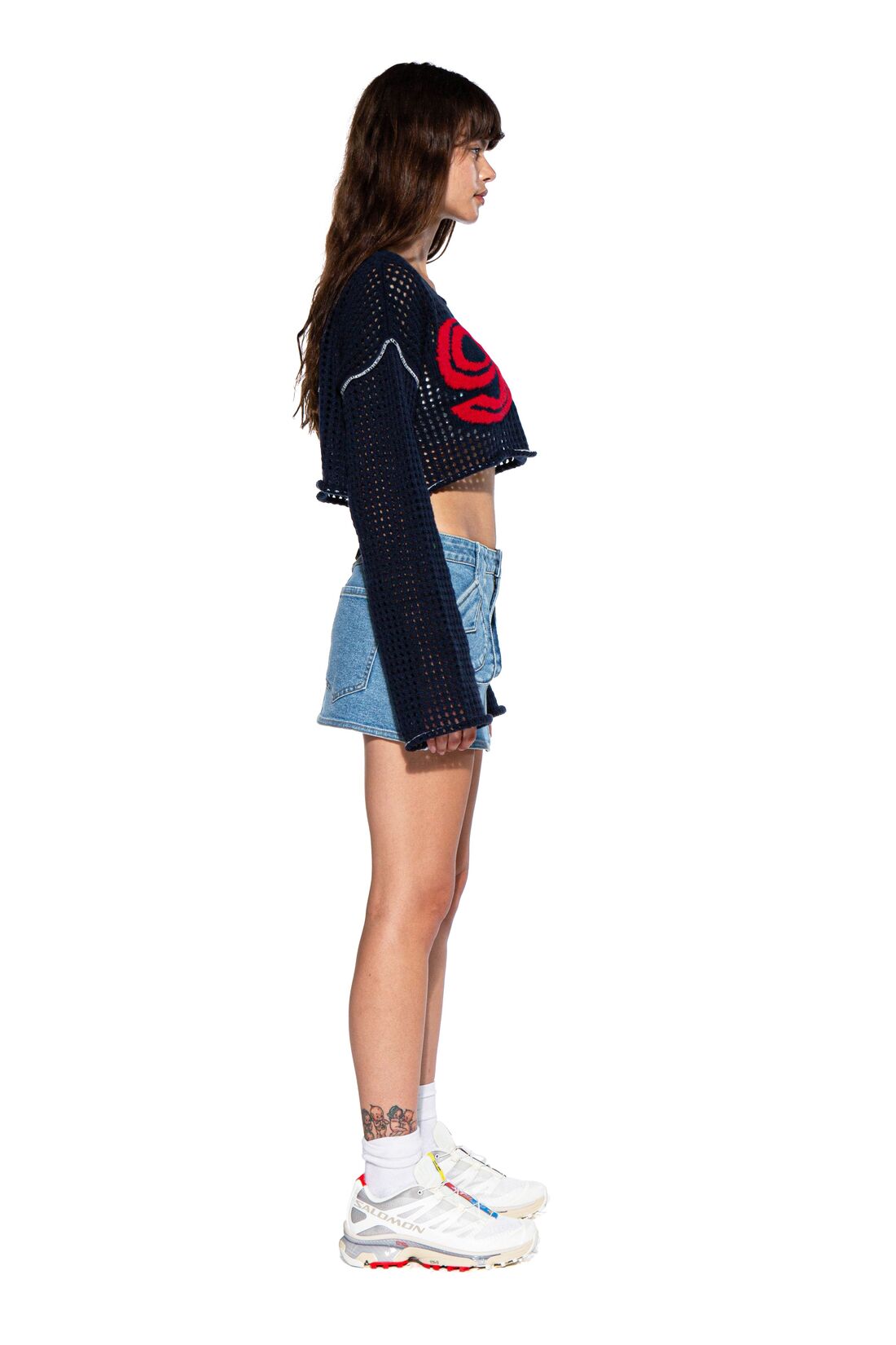 VARSITY CROCHET KNIT CROP TOP - Afterhour