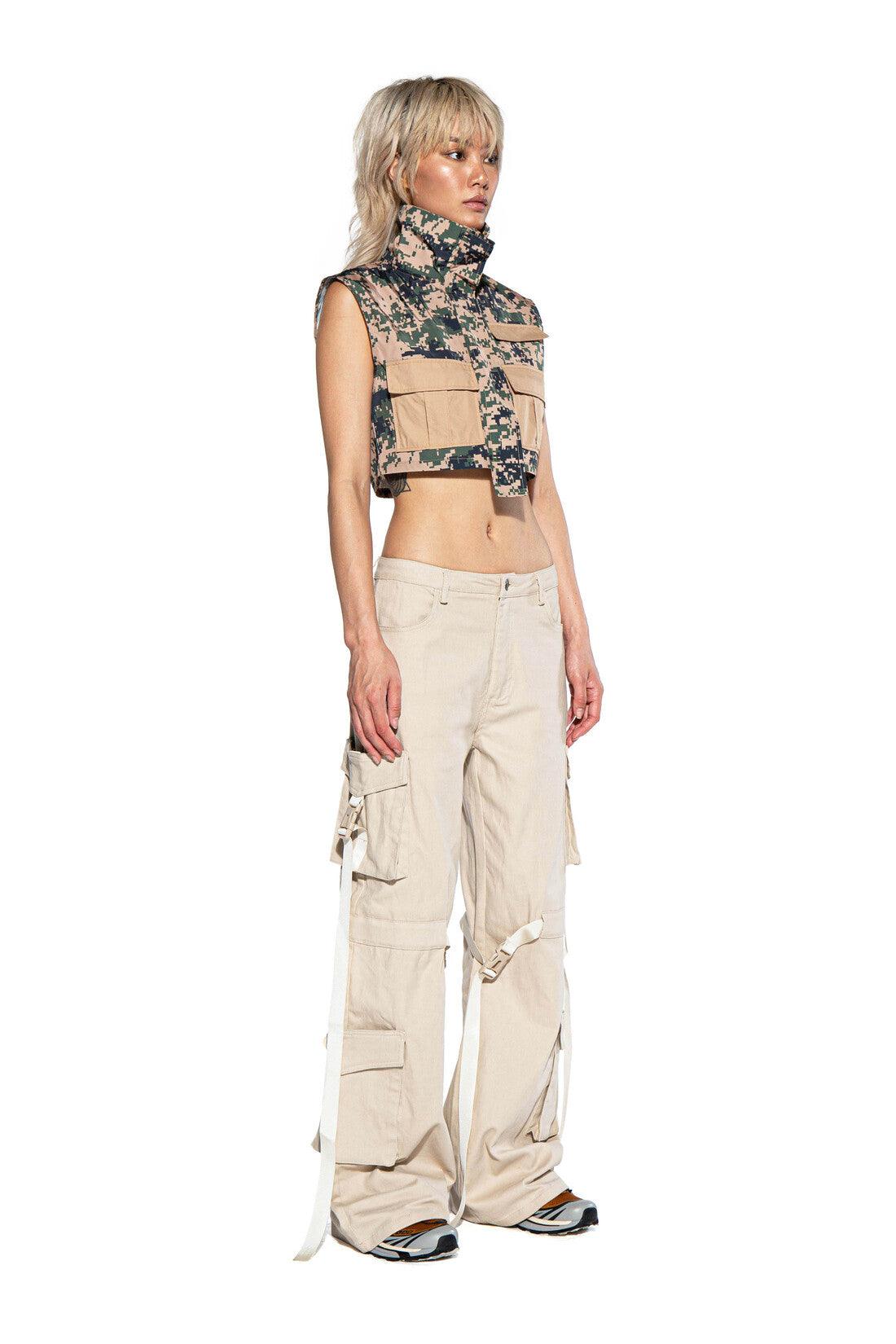 Camo Printed Cargo Vest - Afterhour